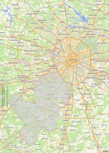 Территории и населённые пункты, включаемые в состав города Москвы 1 июля 2012 года. Карта взята с http://newmoscow.yandex.ru/