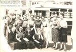7. Москва, Рижский вокзал, 10 июля 1957 г. Отъезд на целину. Моя бабушка-крайняя справа в нижнем ряду