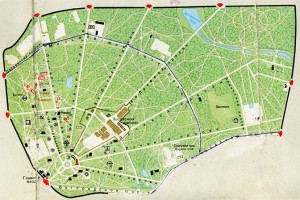 Схема парка «Сокольники» из карты «Москва Фестивальная» 1985 год