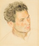 Арон Иосифович Ржезников (1898—1943). Портрет художника М. Хазанова. 1932. Бумага, цветные карандаши. 37,5х32. Частное собрание